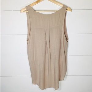 Final Touch Tops - FINAL TOUCH Beige High Low Draped Front Blouse L Final Touch Tops - FINAL TOUCH Beige High Low Draped Front Blouse L